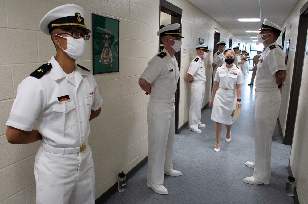 210811-N-JY604-0150 NEWPORT, R.I (Aug. 11, 2021)   OCS Eighth-Week Officer Personnel Inspection