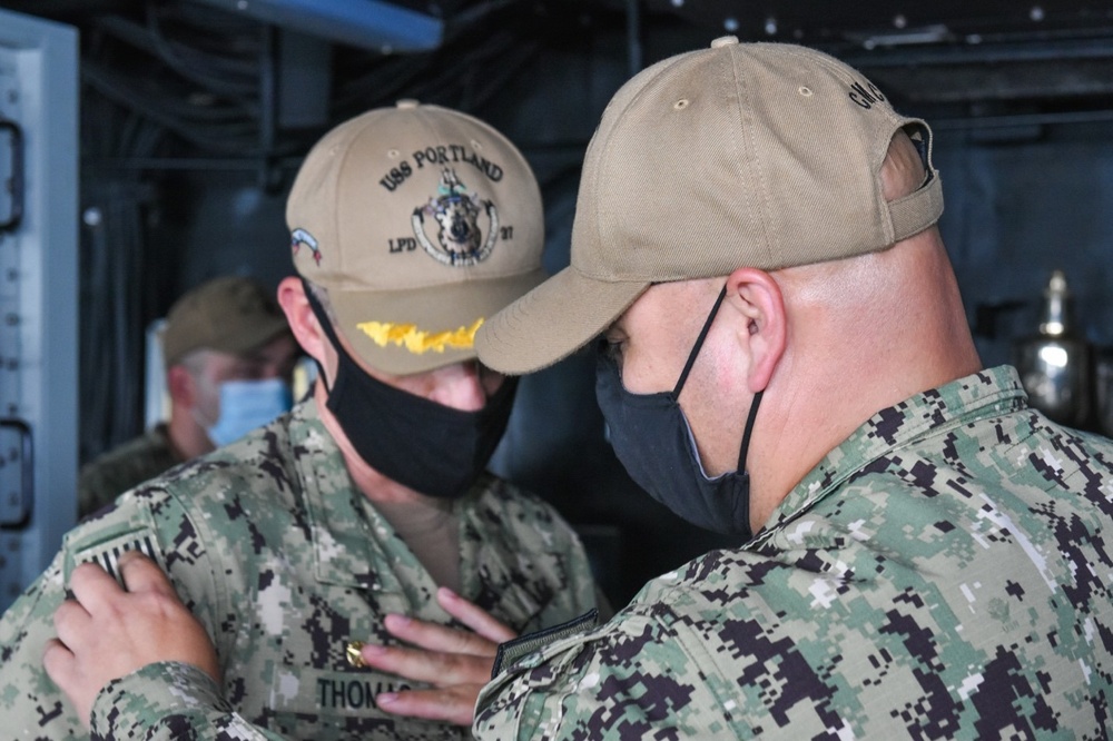 USS Portland Holds Change of Command