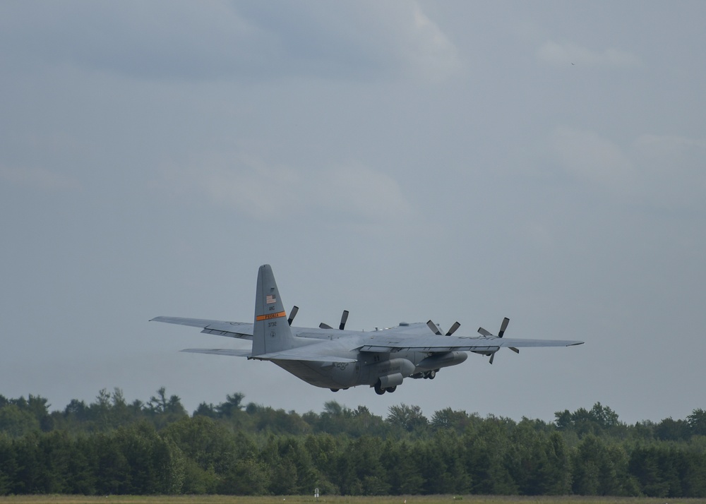 C-130 Hercules takeoff from Alpena Combat Readiness Training Center
