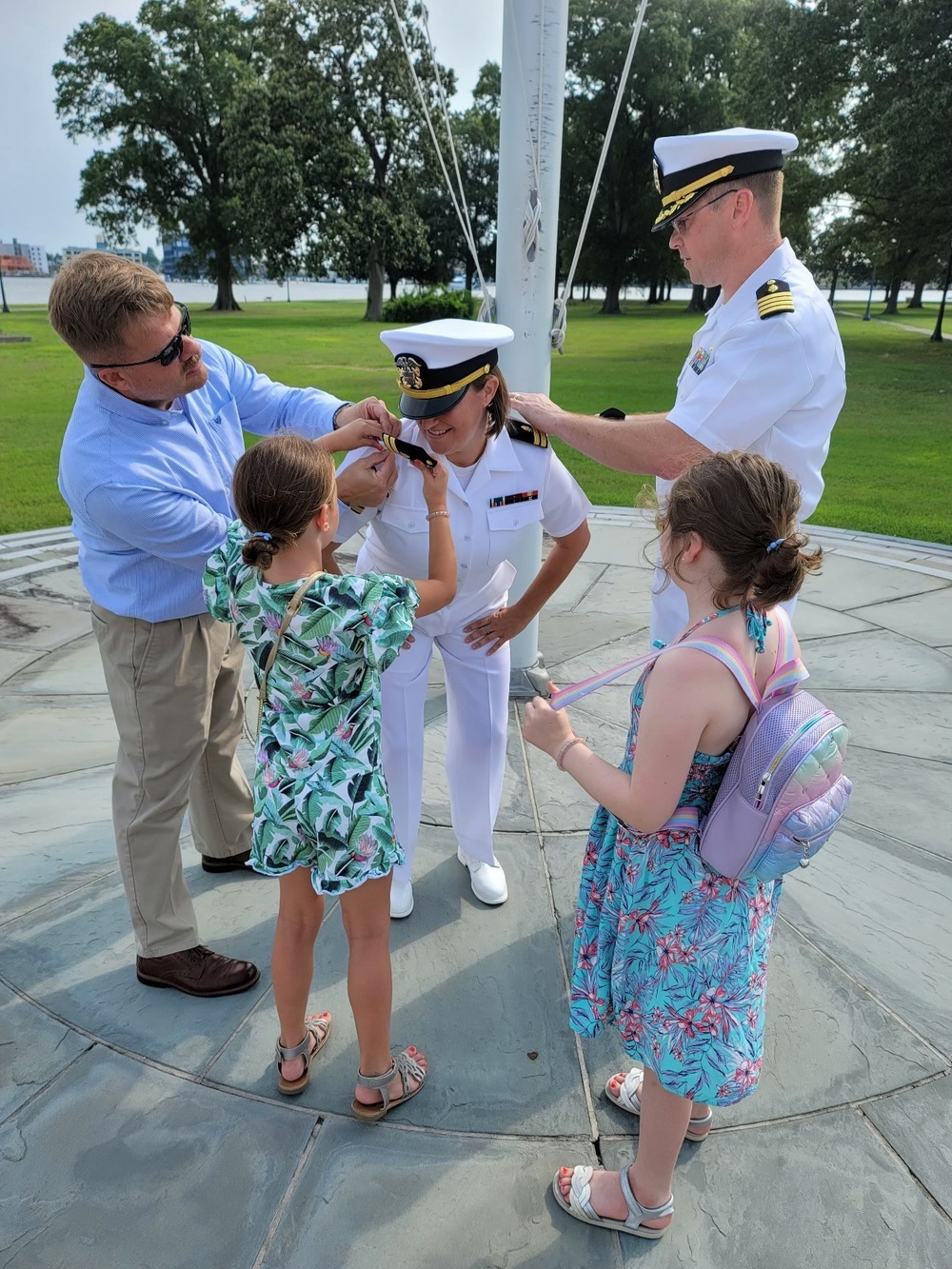 Naval Submarine Medical Research Laboratory’s (NSMRL) Lt. Nicole Johnson was promoted to her current rank during an outdoor ceremony at Hospital Point at the historic Naval Medical Center Portsmouth, in Virginia, on July 25.