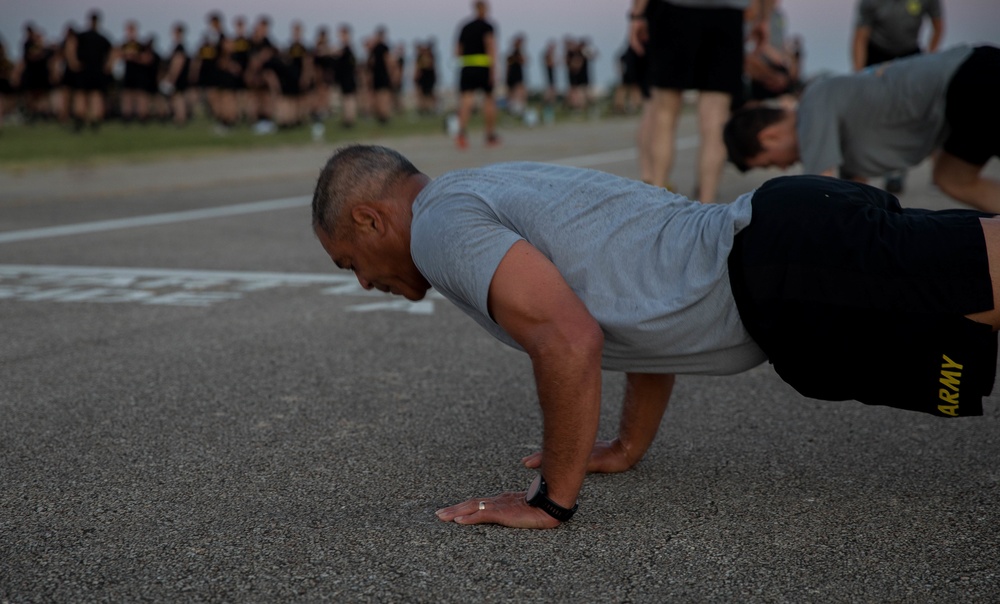 Gen. Garrett leads Physical Training