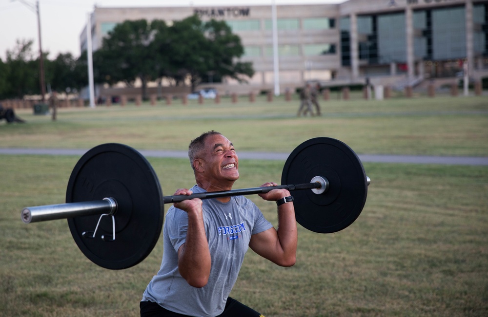 Gen. Garrett leads Physical Training