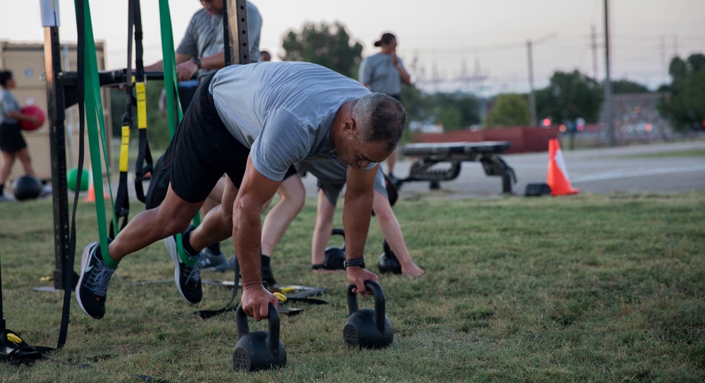 Gen. Garrett leads Physical Training