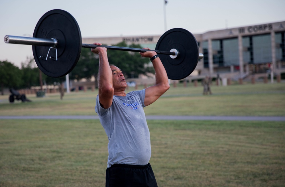 Maj. Gen. Garrett leads Physical Training