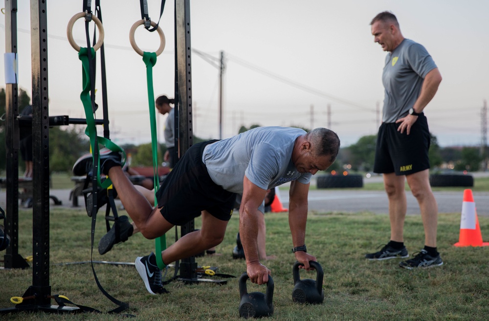 Gen. Garrett leads Physical Training