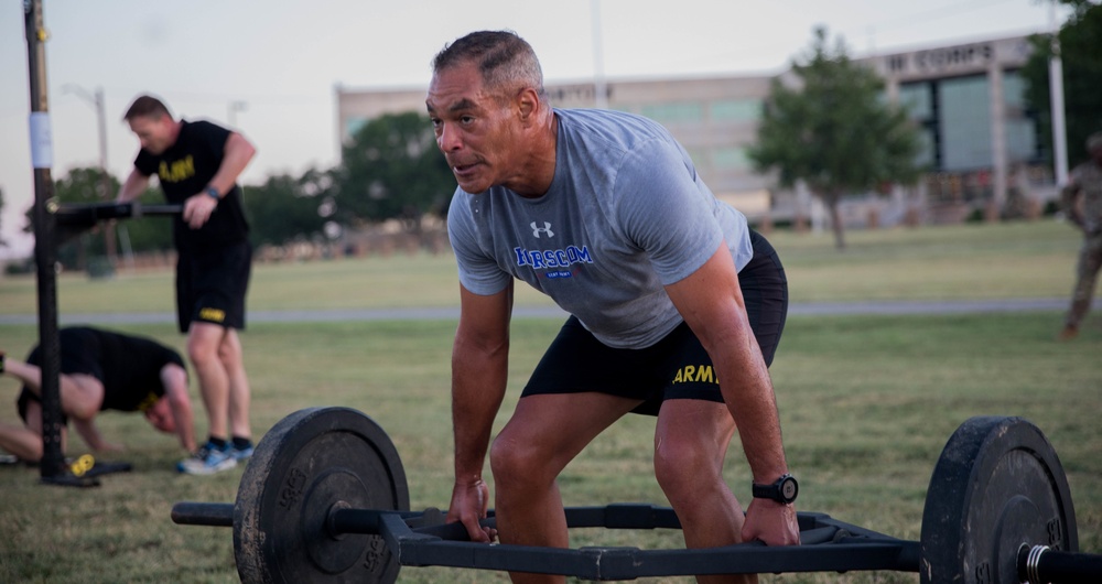 Gen. Garrett leads Physical Training