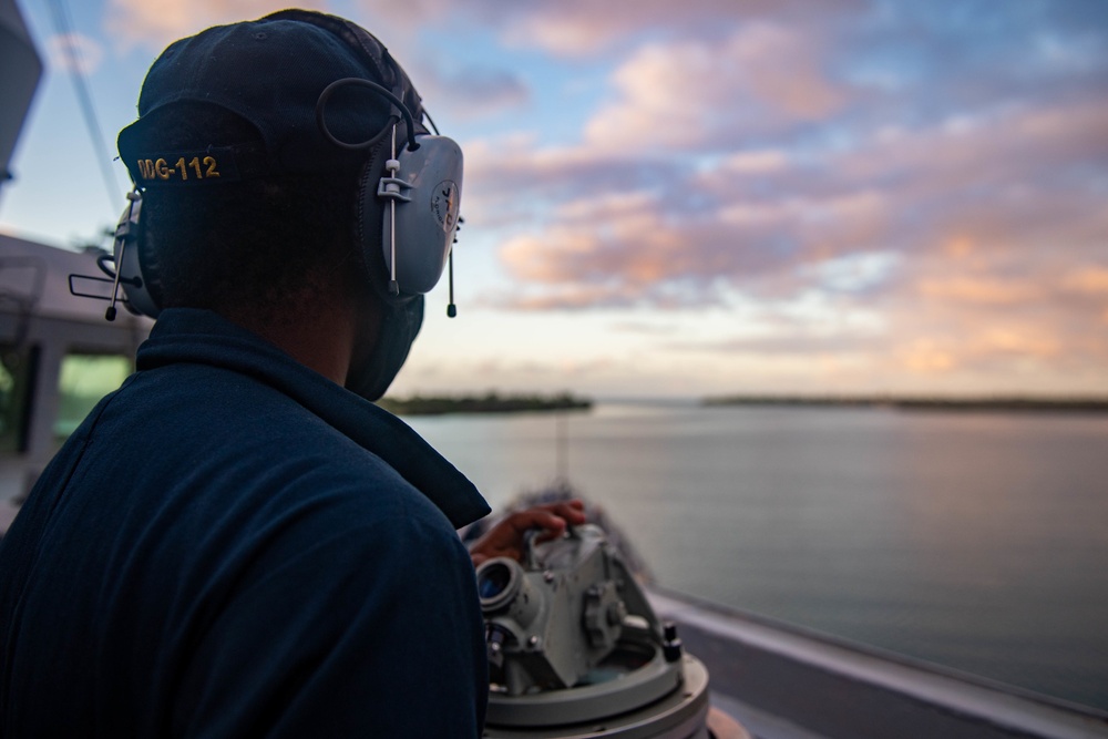 Quartermaster Stands Watch Aboard USS Michael Murphy (DDG 112)