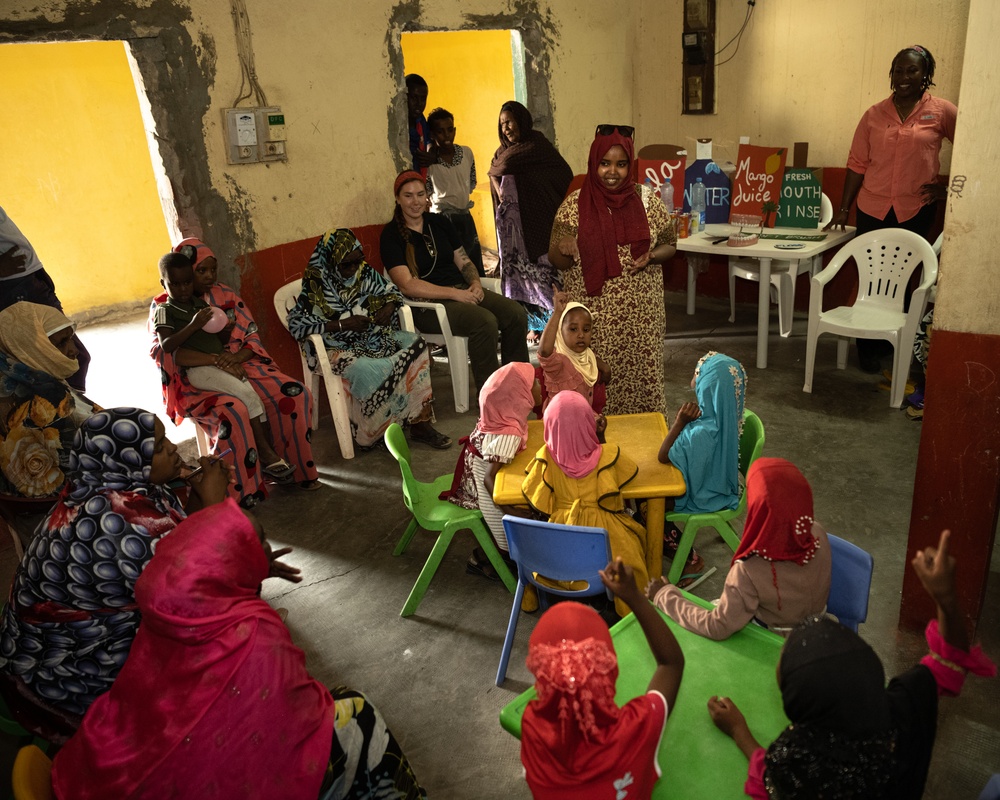 U.S. Army Civil Affairs Soldiers conduct oral hygiene class in We’a, Djibouti