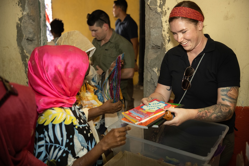 U.S. Army Civil Affairs Soldiers conduct oral hygiene class in We’a, Djibouti