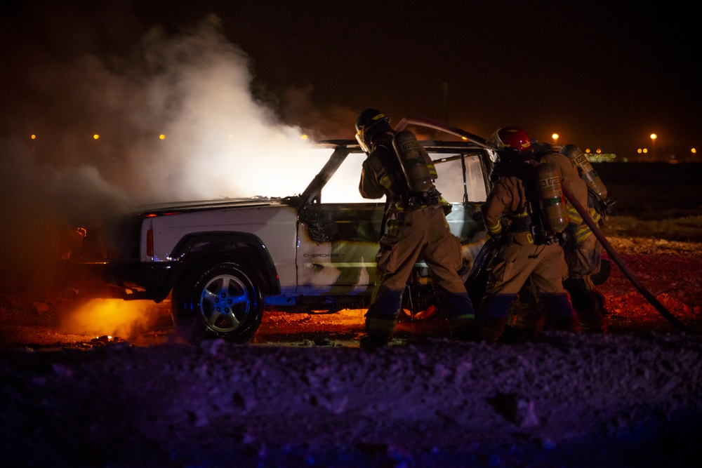 EOD and Fire light up the night