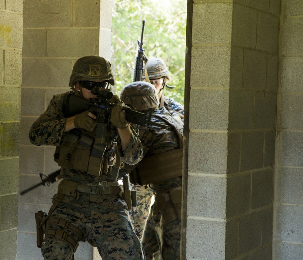 Alpha Company Marines conduct MOUT training