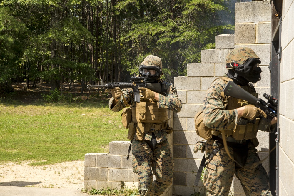 Alpha Company Marines conduct MOUT training