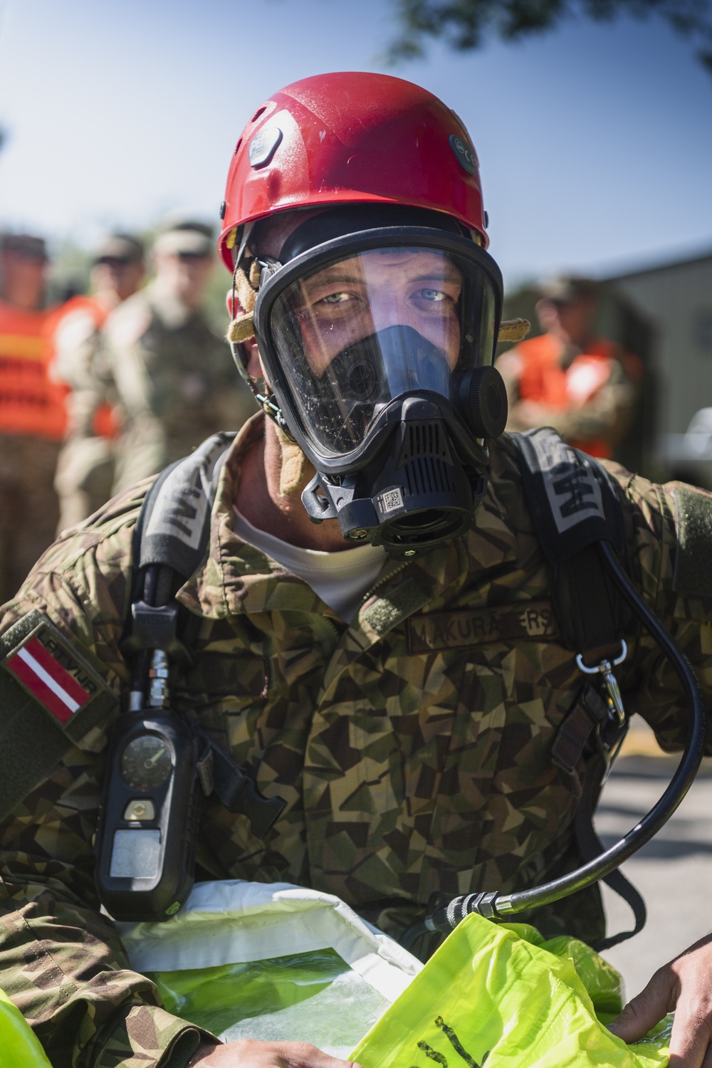 Latvian firefighters train during Northern Strike 21