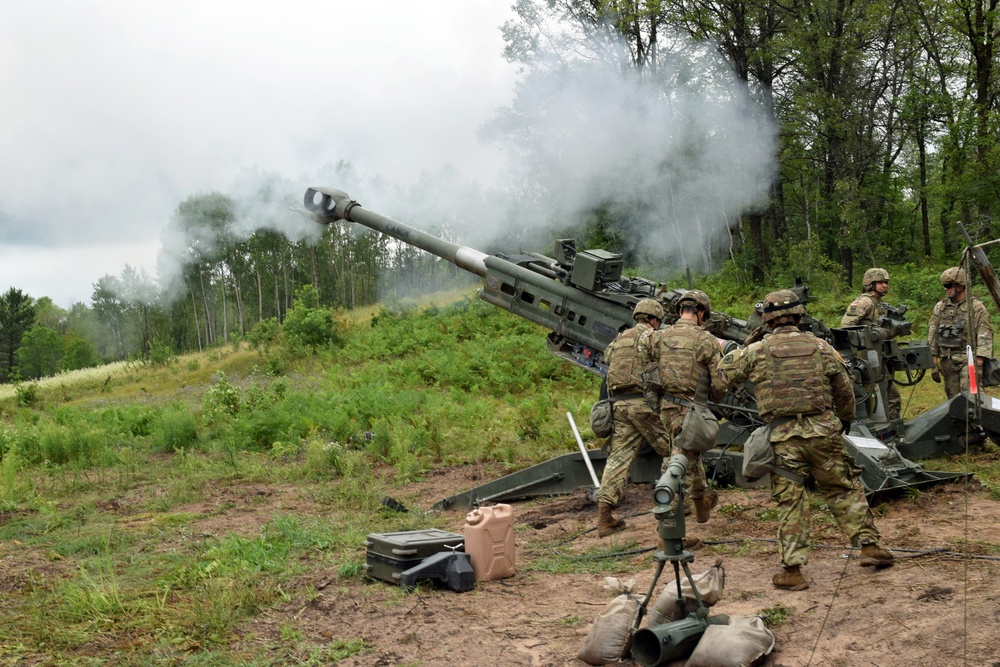 The 119th Field Artillery Regiment, Michigan Army National Guard Fires The M777 Howitzer