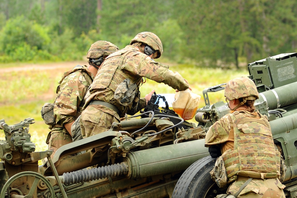 The 119th Field Artillery Regiment, Michigan Army National Guard Fires The M777 Howitzer