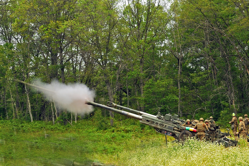 The 119th Field Artillery Regiment, Michigan Army National Guard Fires The M777 Howitzer