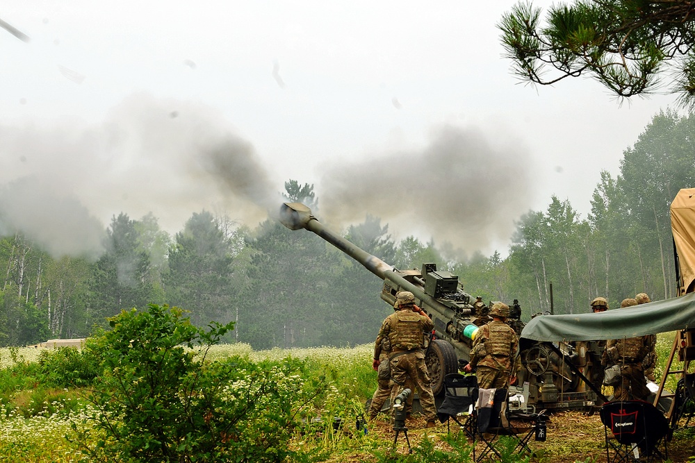 The 119th Field Artillery Regiment, Michigan Army National Guard Fires The M777 Howitzer