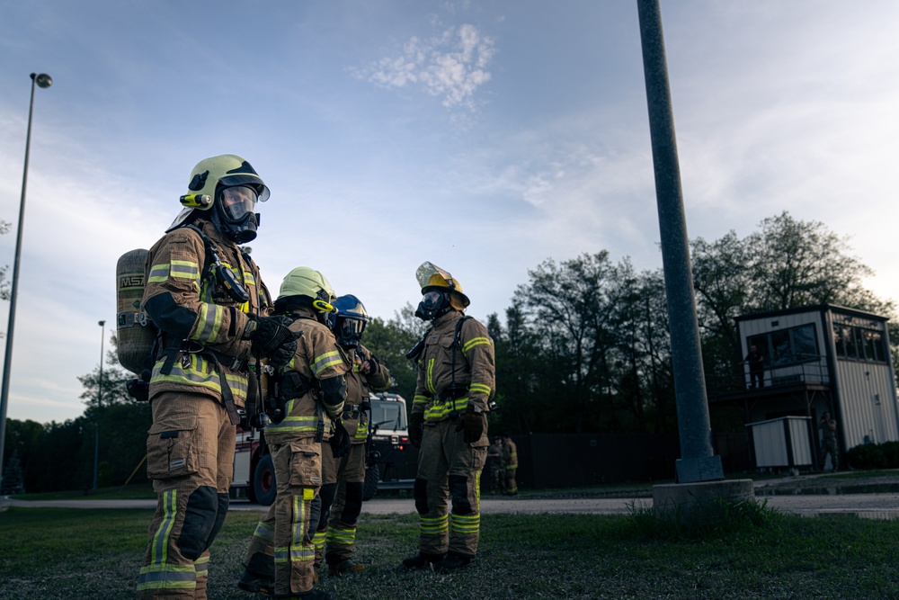 Night fire training for state partner firefighters