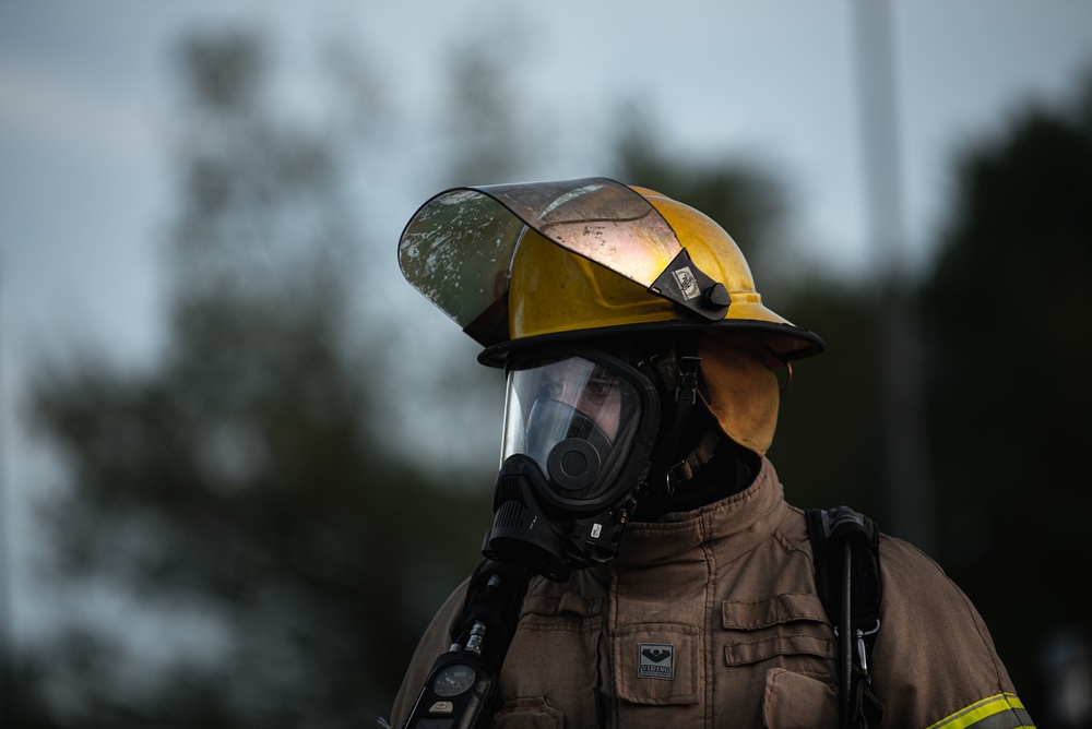 Night fire training for state partner firefighters