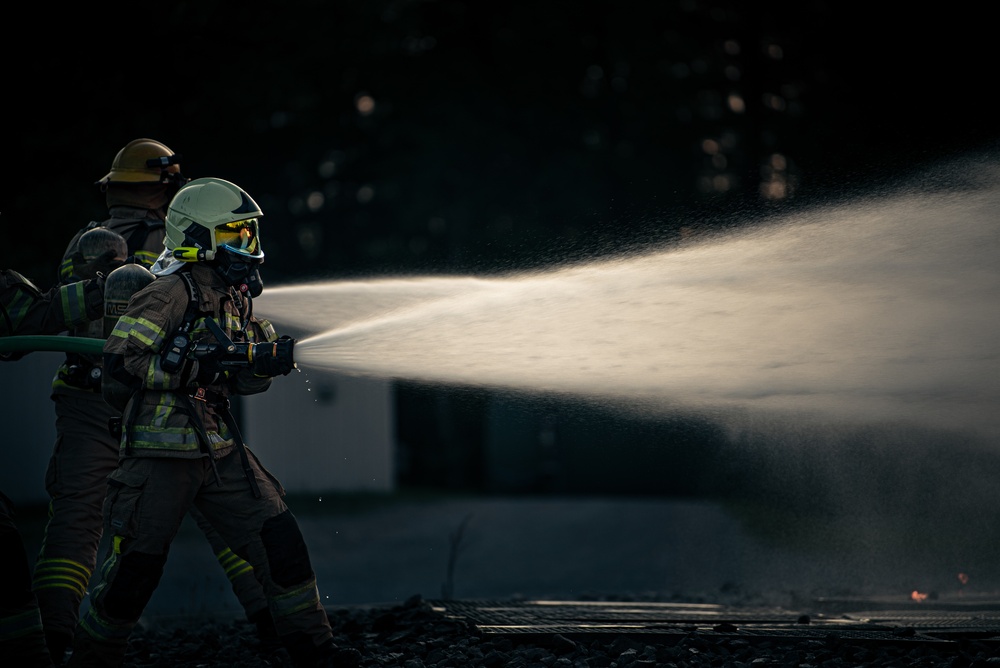 Night fire training for state partner firefighters