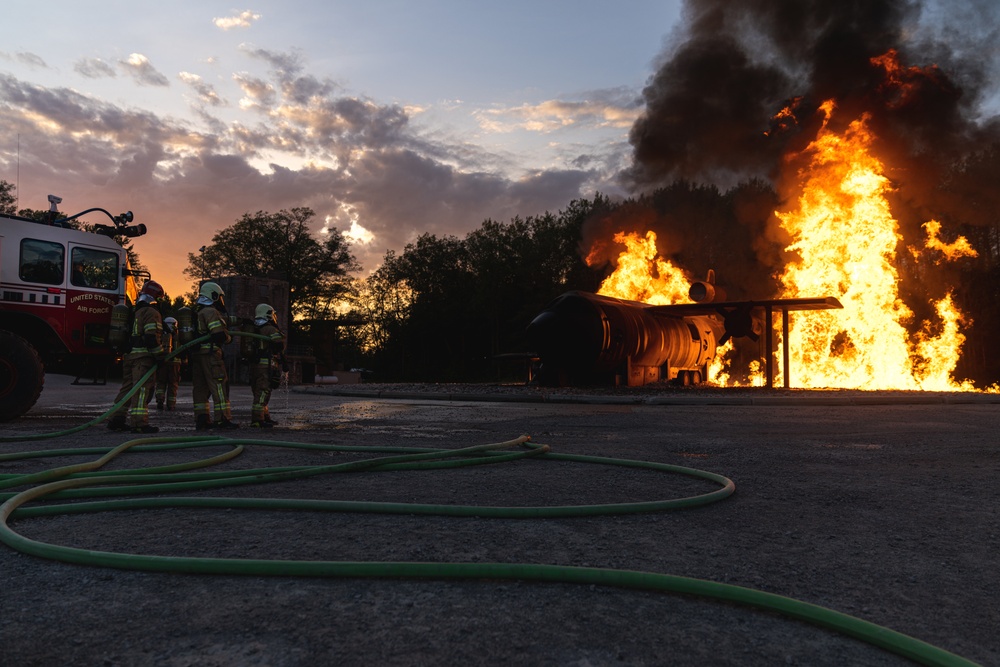 Night fire training for state partner firefighters