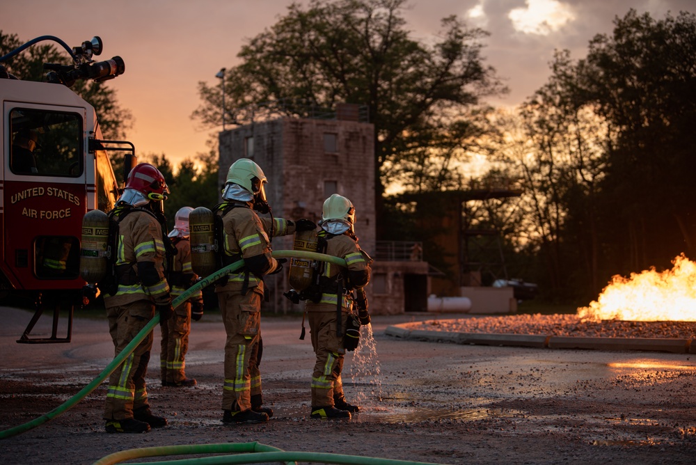 Night fire training for state partner firefighters