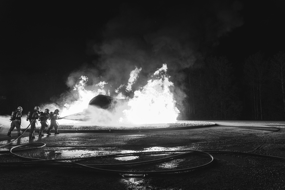 Night fire training for state partner firefighters