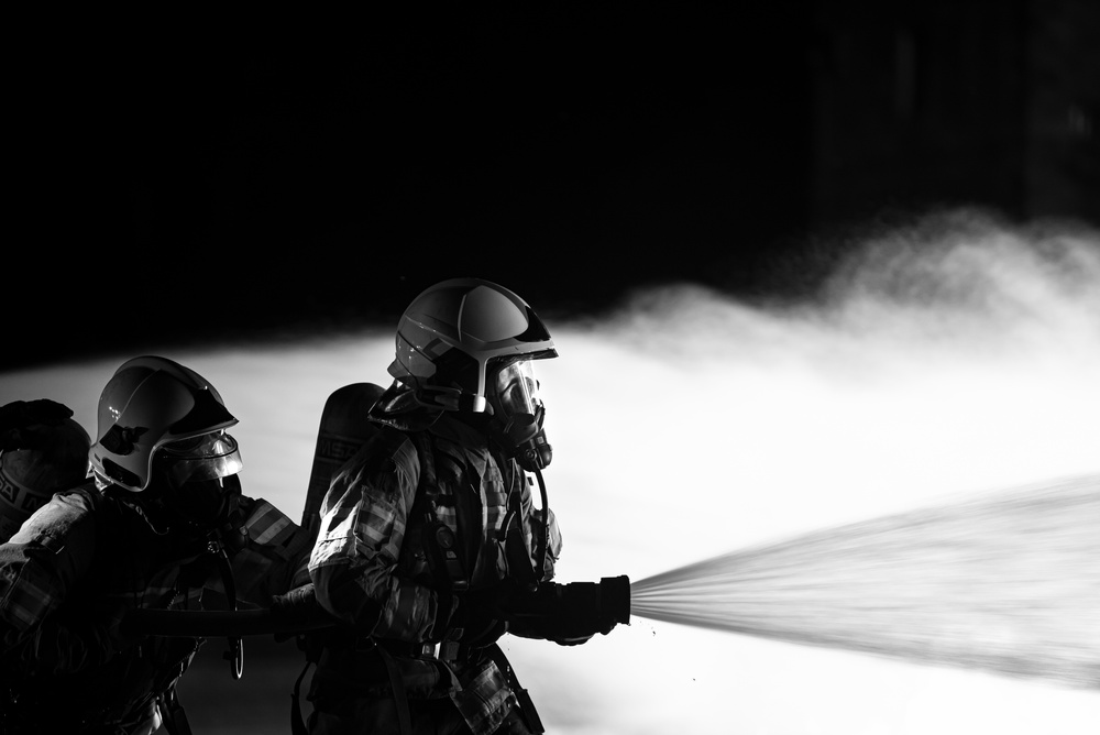 Night fire training for state partner firefighters