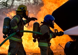 Latvian, Estonian, and National Guard firefighters train as one