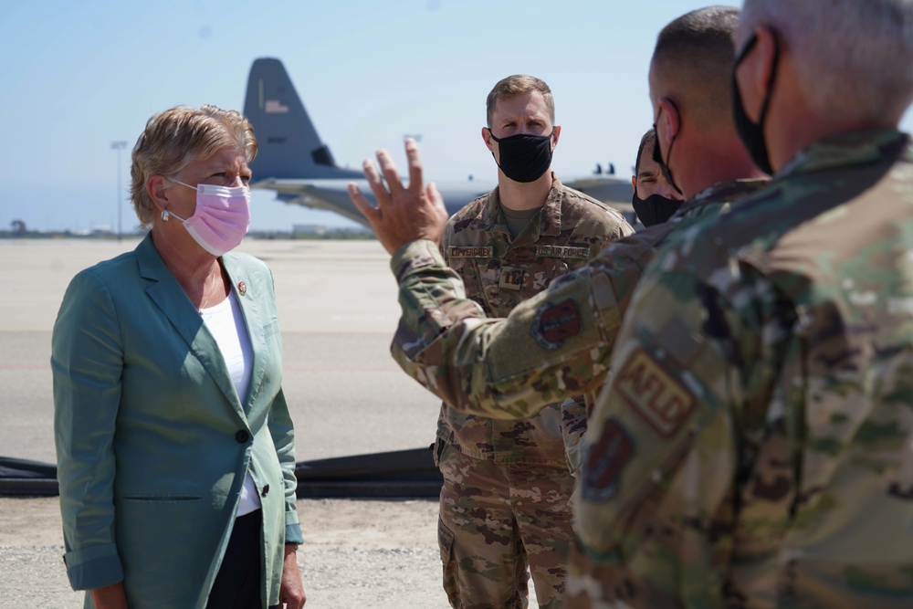 Congresswoman Julia Brownley visits the 146th Airlift Wing
