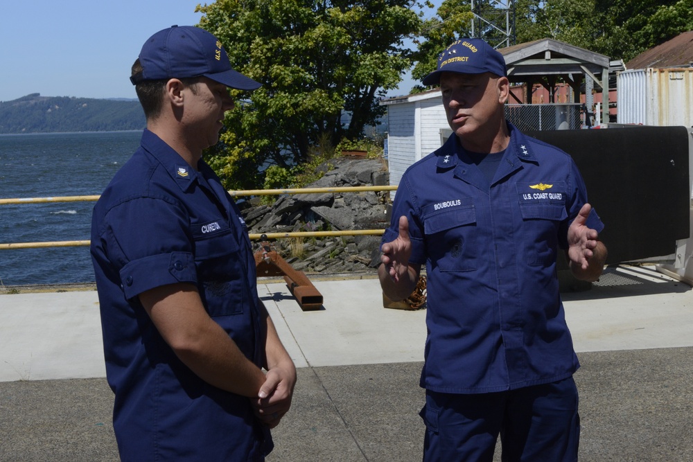 13th Coast Guard District Command visits Aids to Navigation Team Astoria