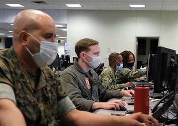 U.S. Navy participates in Navy Large Scale Exercise 21 at 505th Command and Control Wing