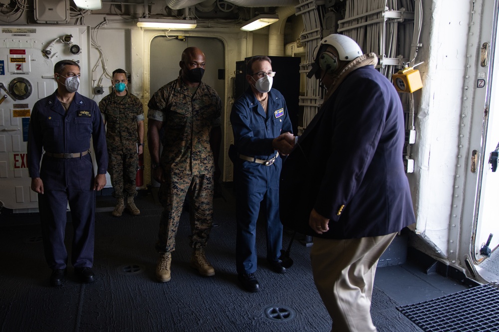 SECNAV conducts first fleet visit during LSE 21