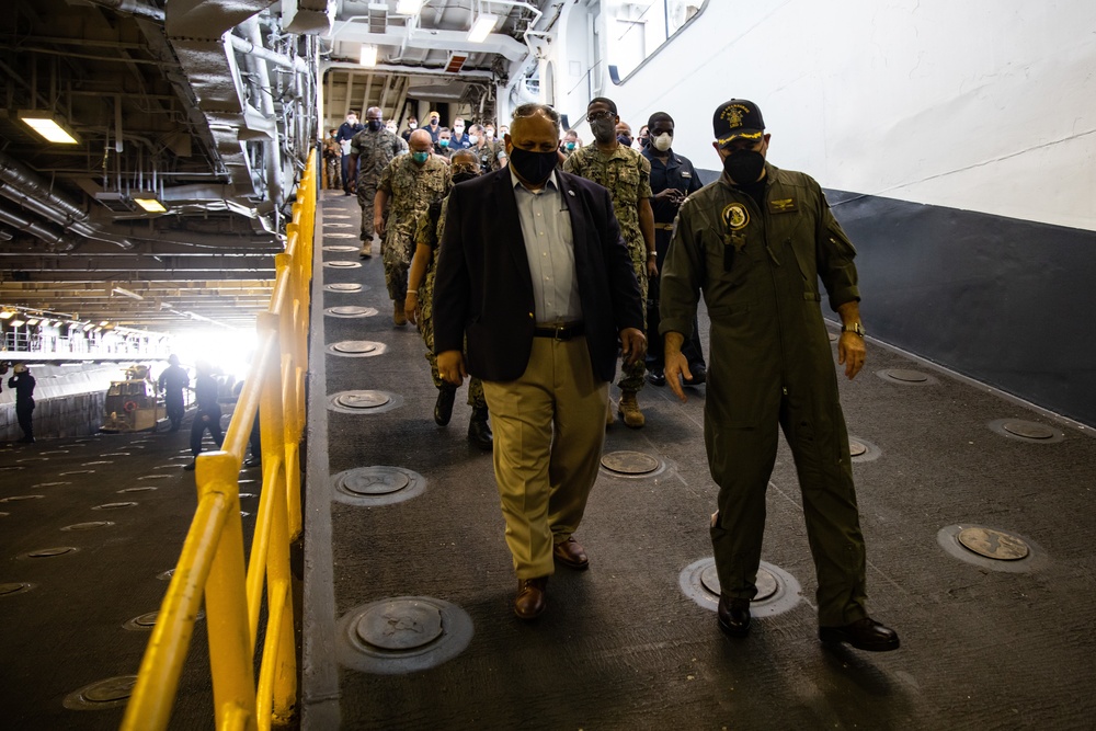 SECNAV conducts first fleet visit during LSE 21