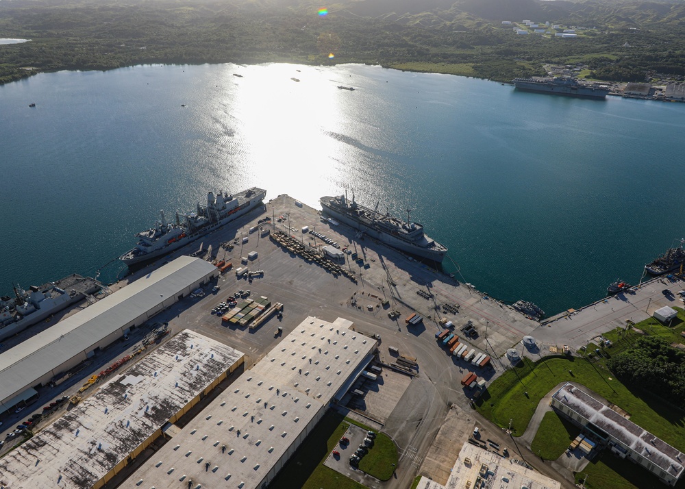 Aerial View of Naval Base Guam Harbor