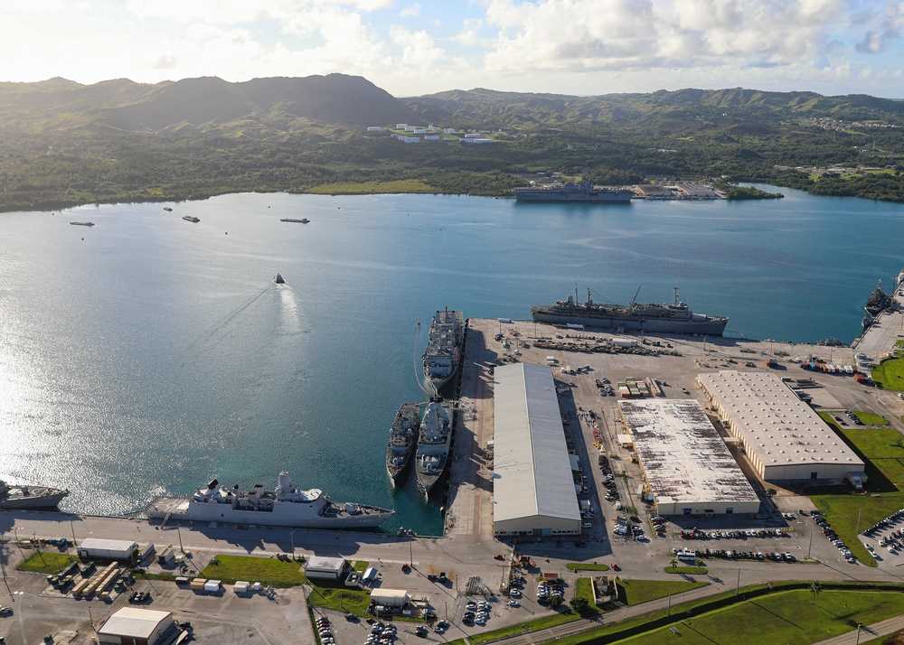 Aerial View of Naval Base Guam Harbor