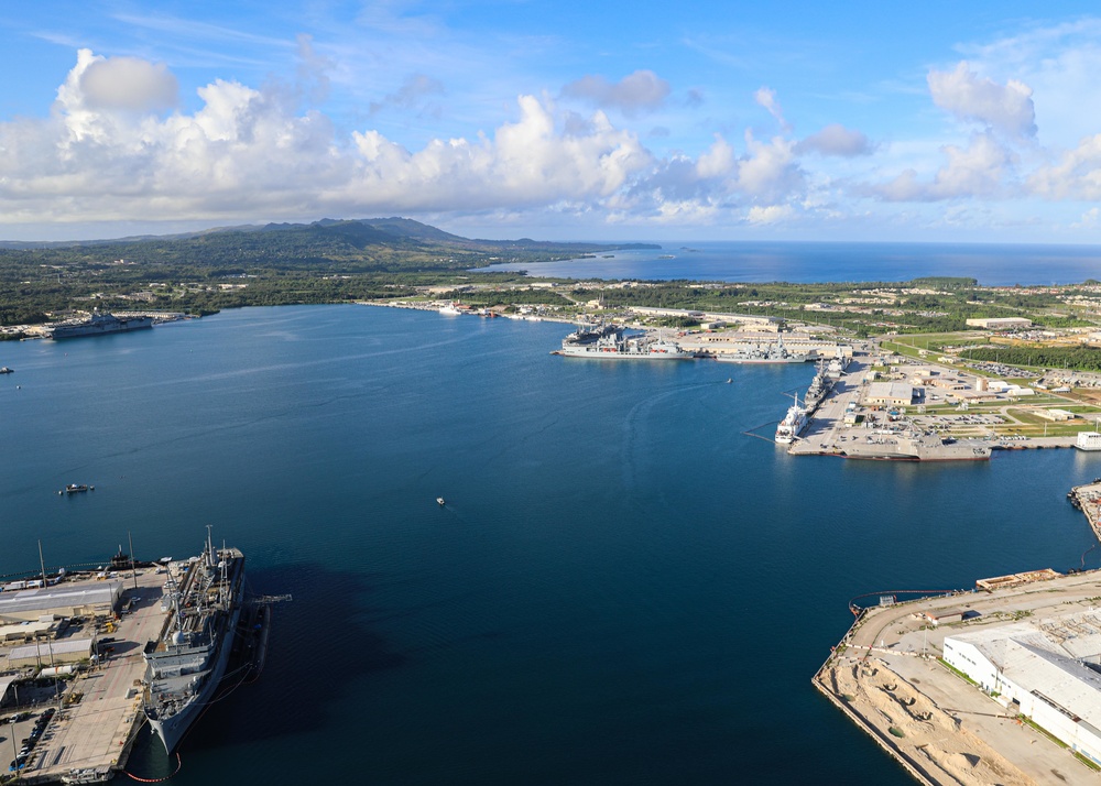 Aerial View of Naval Base Guam Harbor