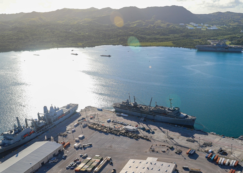 Aerial View of Naval Base Guam Harbor