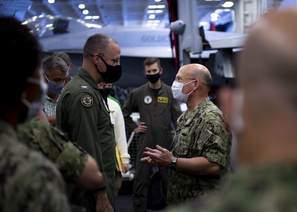 Chief of Naval Operations and Master Chief Petty Officer of The Navy Visit USS Carl Vinson