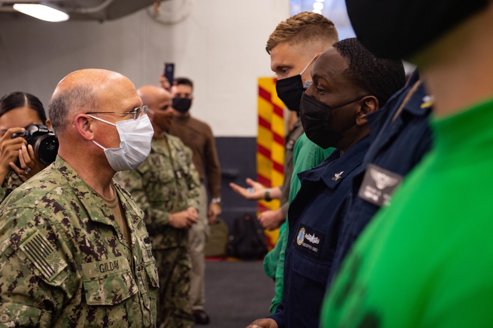 Chief of Naval Operations and Master Chief Petty Officer of The Navy Visit USS Carl Vinson