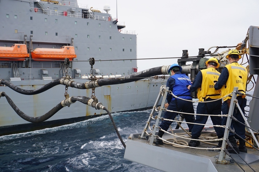 USS Michael Murphy (DDG 112) Conducts A Replenishment-At-Sea