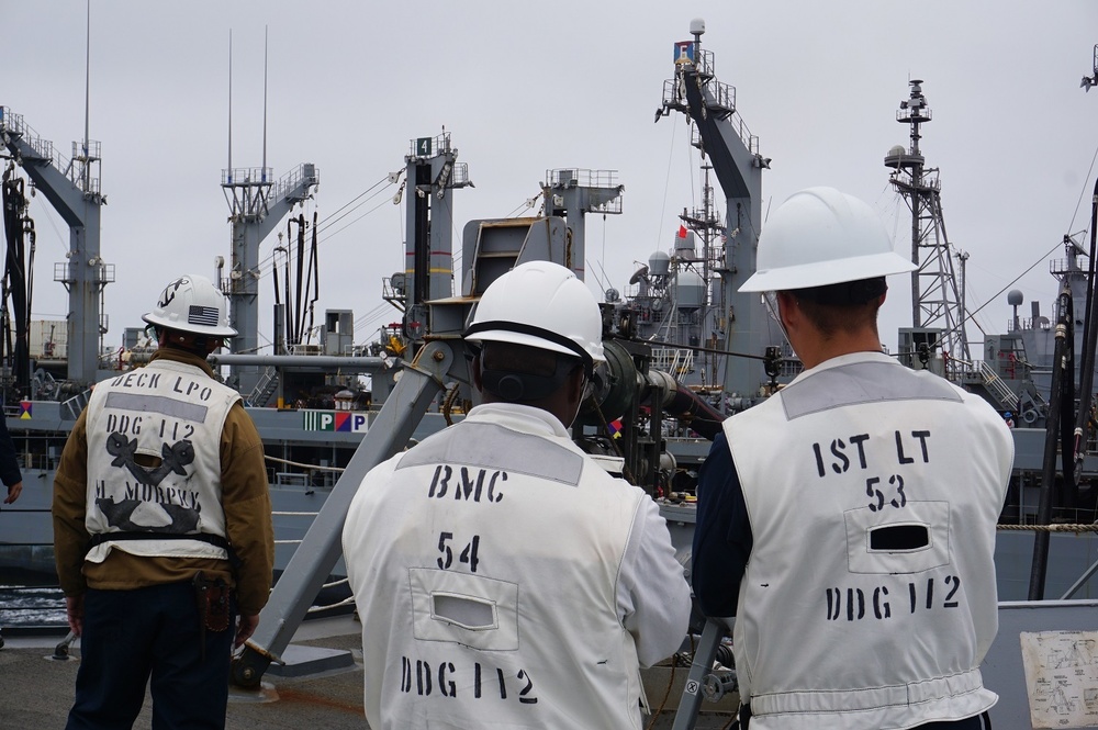 USS Michael Murphy (DDG 112) Conducts A Replenishment-At-Sea