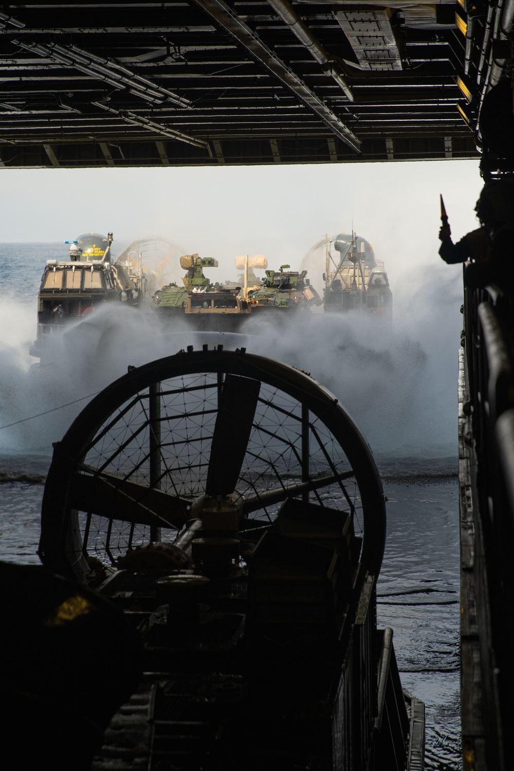 ACU 5 loads LCACs Aboard USS Portland