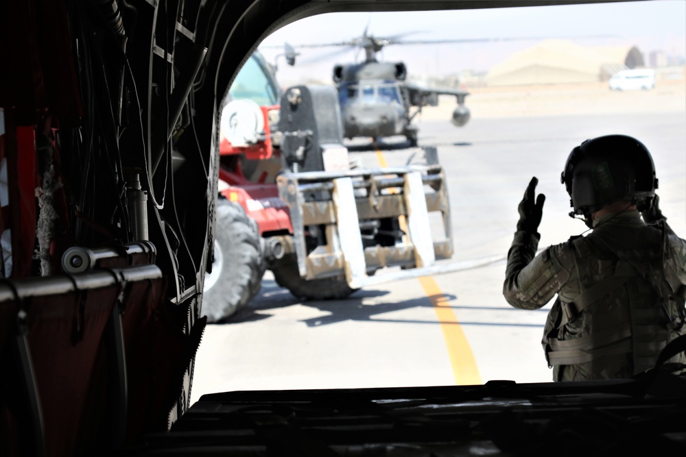 Task Force Phoenix CH-47 Chinook ramp photos