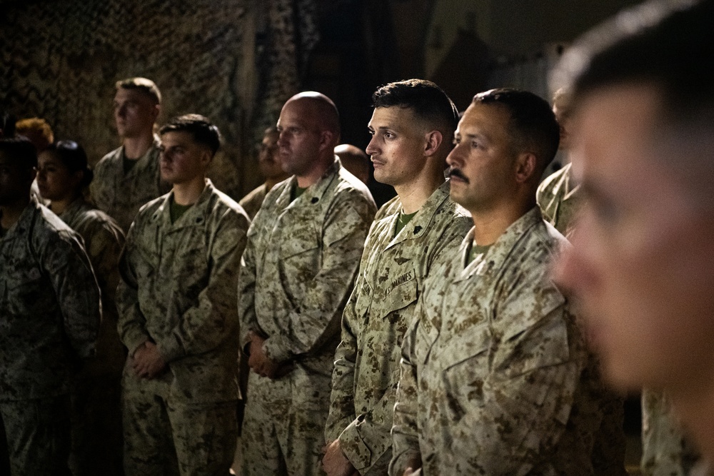 Marines recognized by CJTF-HOA commanding general, tours display KC-130