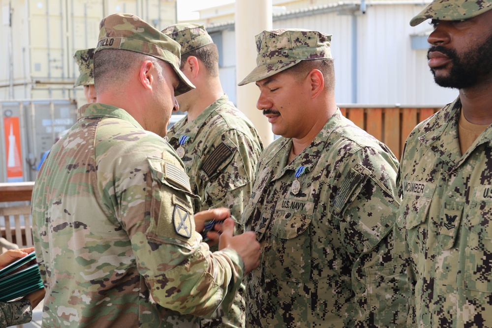 MSRON 11 Sailors receive Army Achievement Medal