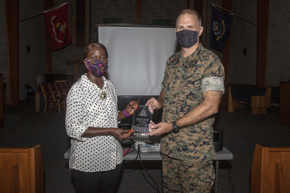 MCAS New River awards Charlie M. Pinchon the Civilian of the Quarter Award