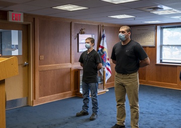 Future Sailors and soldiers swearing-in at MEPS Fort Dix