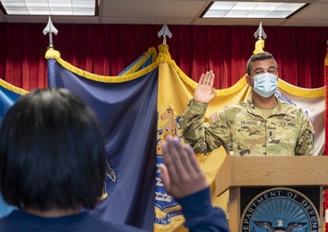Future Sailors and soldiers swearing-in at MEPS Fort Dix