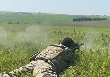 Army EOD Soldiers use sniper rifle for standoff munitions disruption training